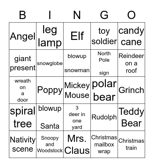 Christmas Deco BINGO Card