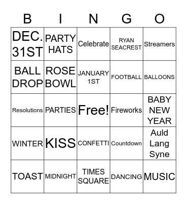 HAPPY NEW YEAR!! Bingo Card