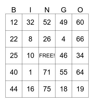 Charity Campaign 2013 - Lennox BINGO! Bingo Card