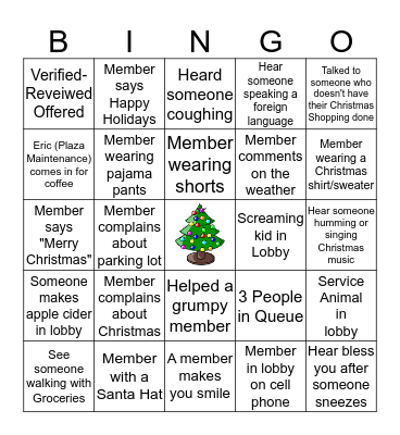 Christmas  Bingo Card