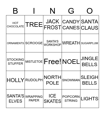 HAPPY HOLIDAYS Bingo Card