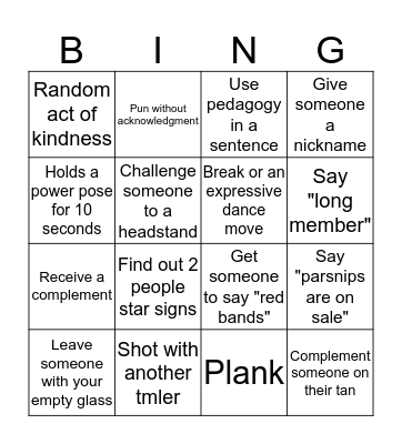 Stealth Bingo Card