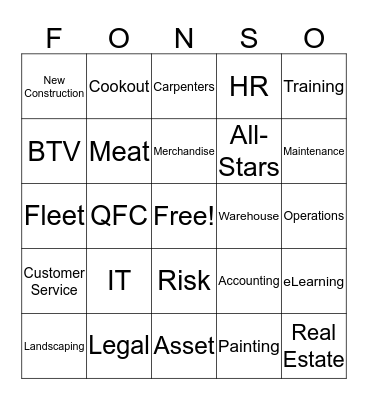 FONSO Bingo Card