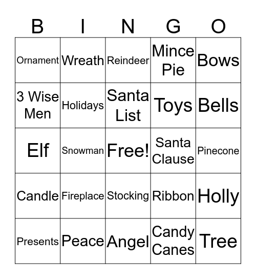 Christmas Bingo Card