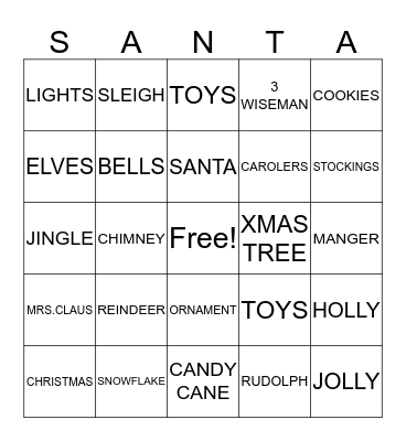 CHRISTMAS BINGO Card