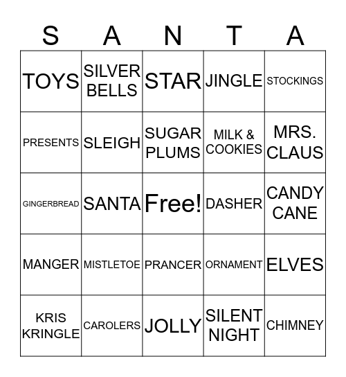 CHRISTMAS BINGO Card