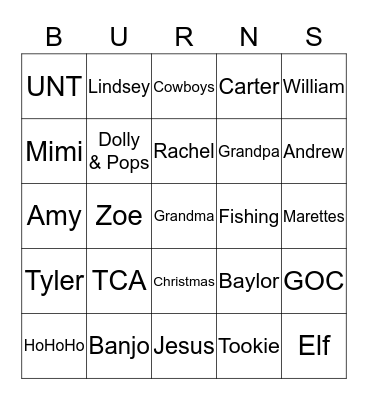 BURNS BINGO Card