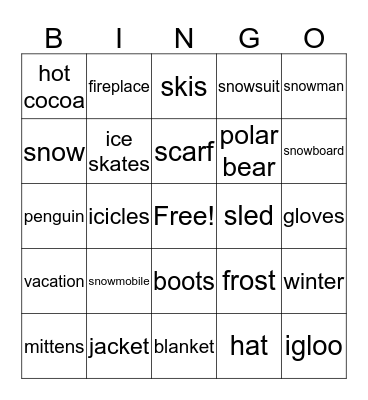 Winter Bingo Card