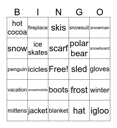 Winter Bingo Card