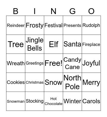 Christmas Bingo Card