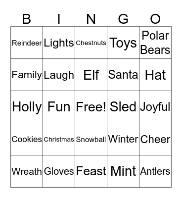 Christmas Bingo Card