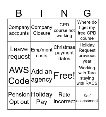 Christmas Bingo 2017 Bingo Card
