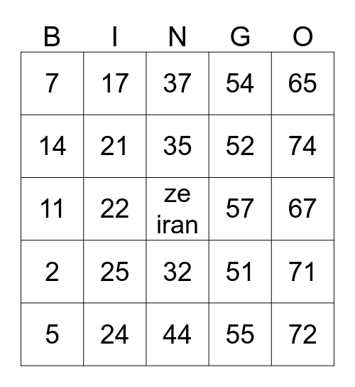 A sorte esta, do seu lado! Bingo Card