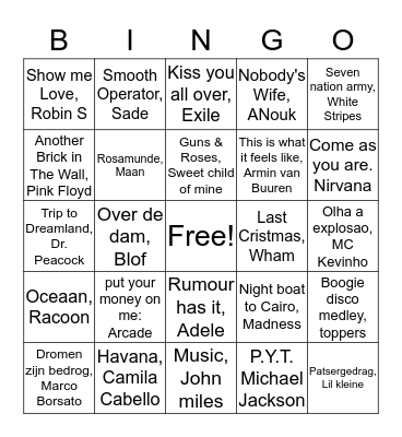 Kerstbingo Logo´s & Letters Bingo Card