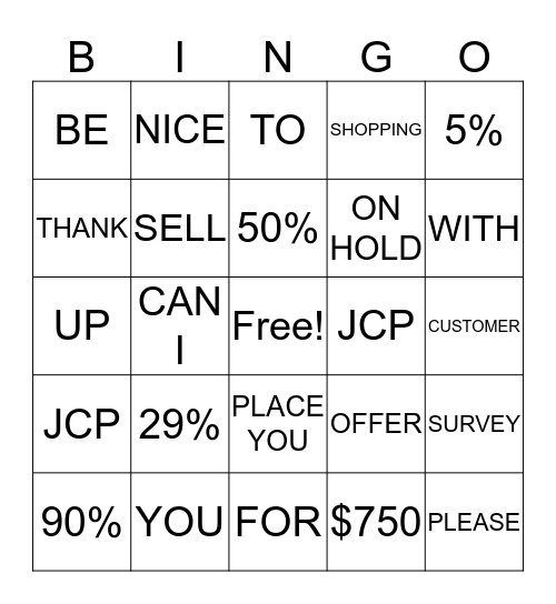 THE MONEY TEAM  Bingo Card