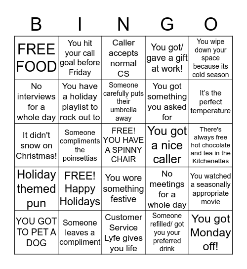 Happy Holidays (Rep) Bingo Card