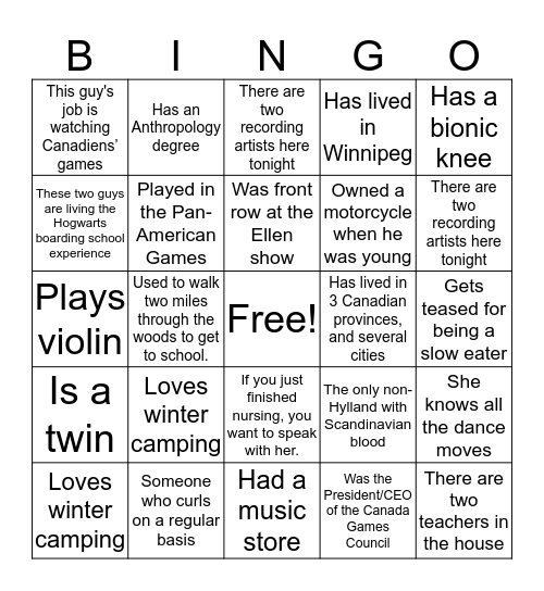 Erik's 60th! Bingo Card