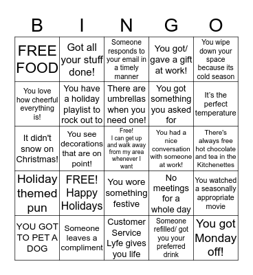 Happy Holidays (Other) Bingo Card