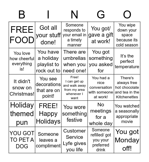 Happy Holidays (Other) Bingo Card