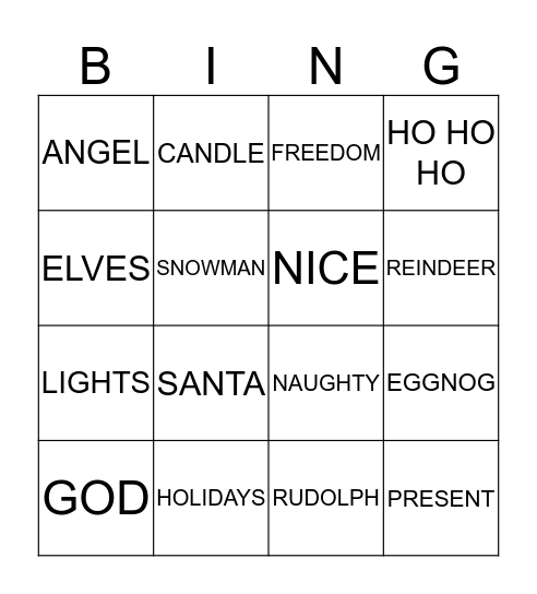 ITS BINGO TIME Bingo Card