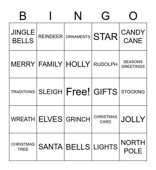 CHRISTMAS BINGO Card