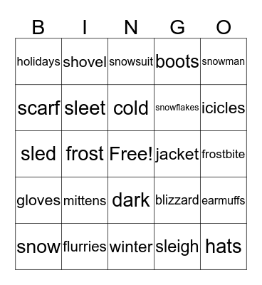 Holiday Bingo Card