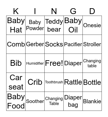 King David Is 1!  Bingo Card