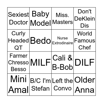 Ateek Family Bingo Card