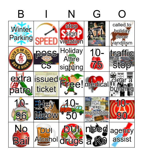 Holiday Work Weekend Bingo Card