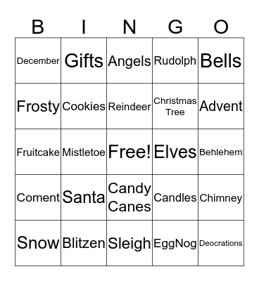 Christmas Bingo Card