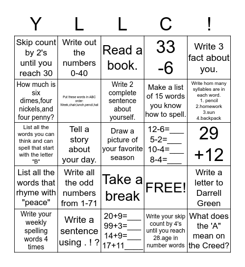 2nd Bingo Card