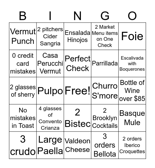 Boqueria Christmas Bingo!!! Bingo Card