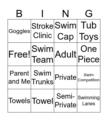 Waterworks Aquatics Bingo Card