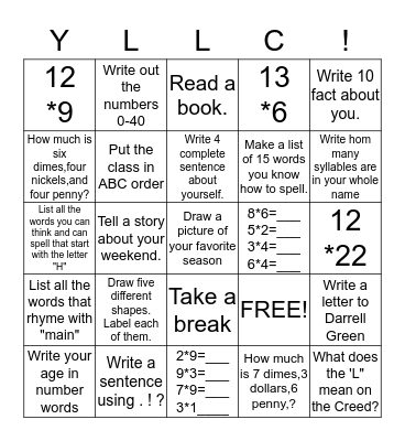 4th Bingo Card