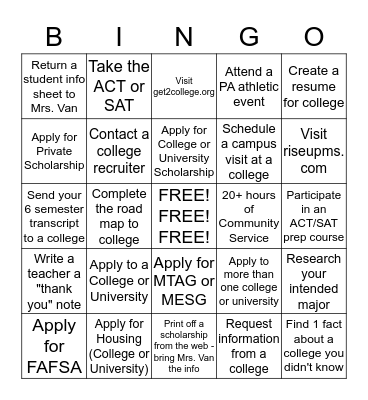 Parklane Academy Senior Year BINGO!! Bingo Card