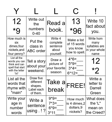 4th Bingo Card