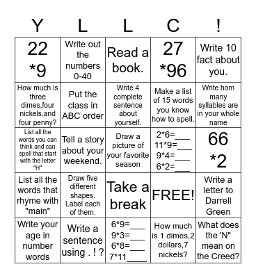 4th Bingo Card