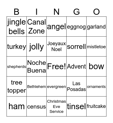 Christmas Bingo Card