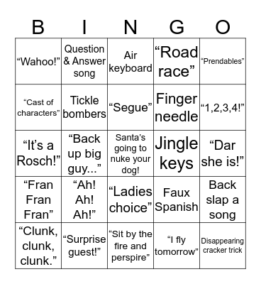 A Very Steve Christmas Bingo Card