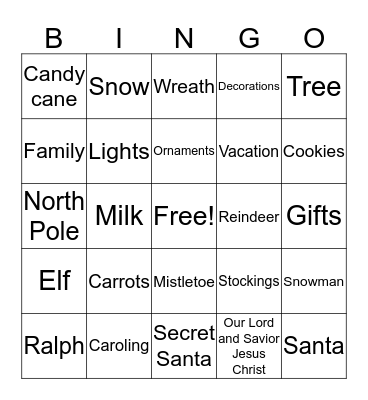 Christmas Bingo Card