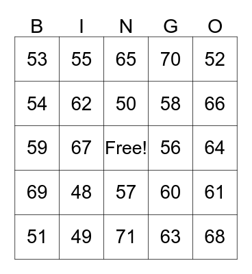 Merry XMAS Bingo Card