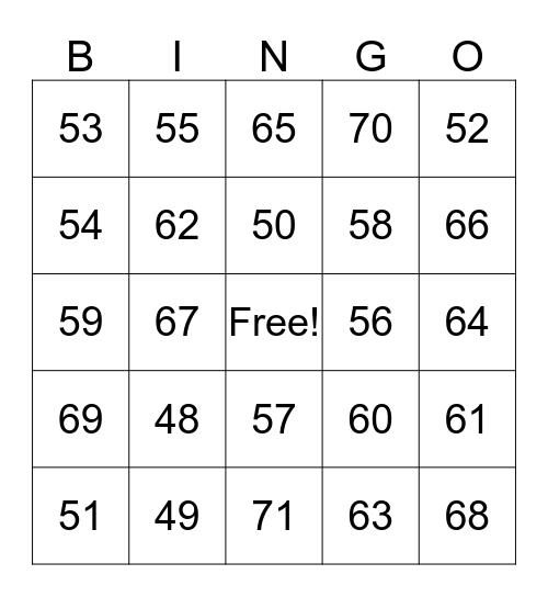 Merry XMAS Bingo Card