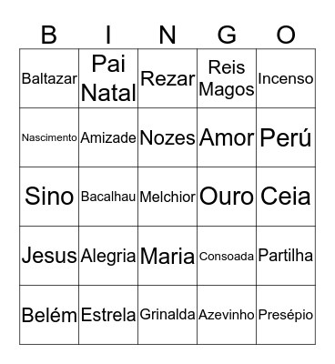 Feliz Natal Para Todos Vós  Bingo Card