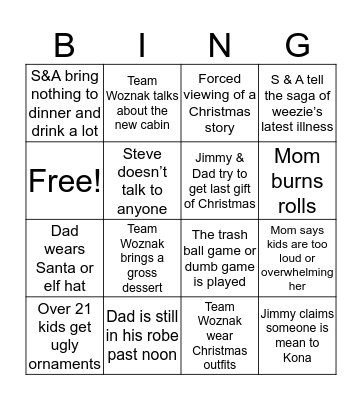 Christmas Bingo Card
