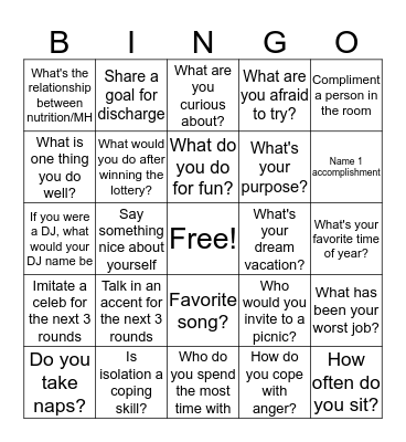 Bingo 1 Bingo Card