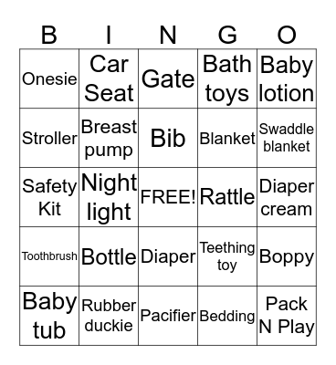 Baby Harris BINGO! Bingo Card