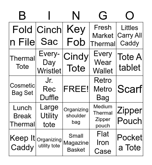 Thirty-One Fun Bingo Card