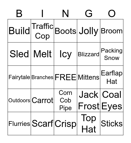 Snowman Bingo Card