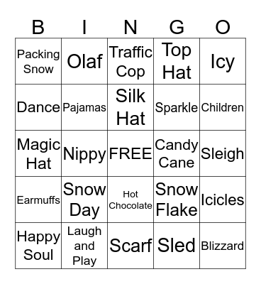 Snowman Bingo Card