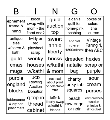 2018 Quilt UFOs To Complete! Bingo Card